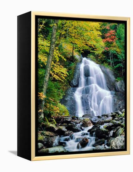 Waterfall in a forest, Moss Glen Falls, 3873 Route 100, Granville Reservation State Park, Granvi...-null-Framed Premier Image Canvas