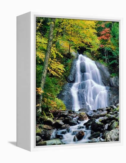 Waterfall in a forest, Moss Glen Falls, 3873 Route 100, Granville Reservation State Park, Granvi...-null-Framed Premier Image Canvas