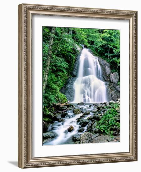 Waterfall in a forest, Moss Glen Falls, 3873 Route 100, Granville Reservation State Park, Granvi...-null-Framed Photographic Print