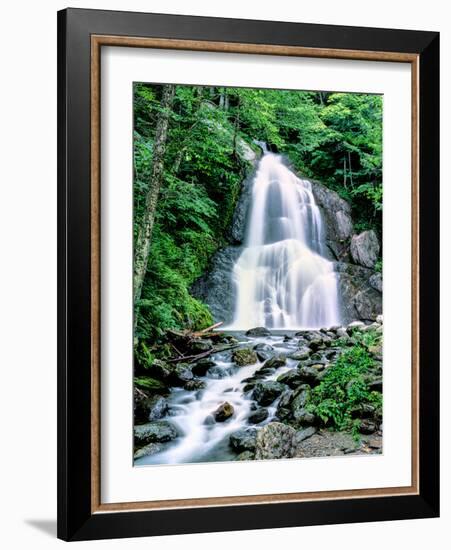 Waterfall in a forest, Moss Glen Falls, 3873 Route 100, Granville Reservation State Park, Granvi...-null-Framed Photographic Print