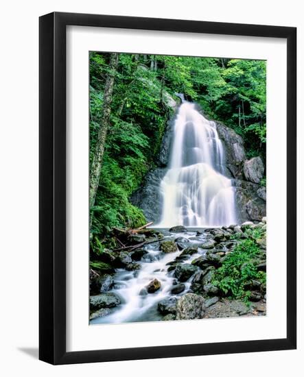 Waterfall in a forest, Moss Glen Falls, 3873 Route 100, Granville Reservation State Park, Granvi...-null-Framed Photographic Print