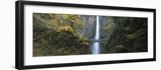 Waterfall in a Forest, Multnomah Falls, Columbia River Gorge, Multnomah County, Oregon, USA-null-Framed Photographic Print