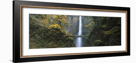 Waterfall in a Forest, Multnomah Falls, Columbia River Gorge, Multnomah County, Oregon, USA-null-Framed Photographic Print