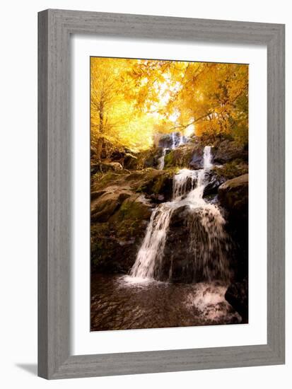 Waterfall in Autumn-Lantern Press-Framed Art Print