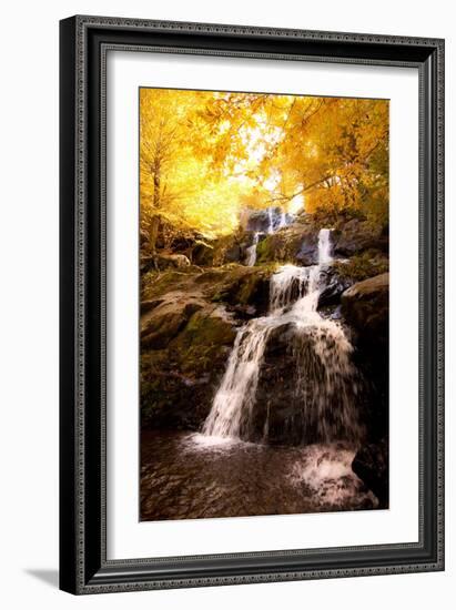 Waterfall in Autumn-Lantern Press-Framed Art Print