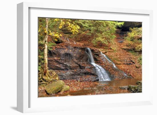 Waterfall In Autumn-5fishcreative-Framed Giclee Print