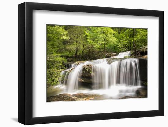 Waterfall in forest, Burden Falls, Shawnee National Forest, Saline County, Illinois, USA-Panoramic Images-Framed Photographic Print