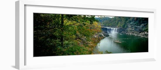 Waterfall in forest, Cumberland Falls, Cumberland Falls State Park, Kentucky, USA-null-Framed Photographic Print