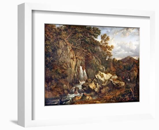 Waterfall in Glen Shira near Inverraray, 1822 (Oil on Canvas)-Patrick Nasmyth-Framed Giclee Print