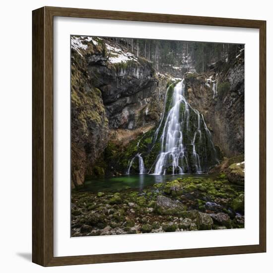 Waterfall in Golling, Salzburg, Austria-Dieter Meyrl-Framed Photographic Print