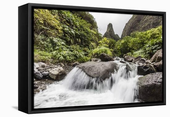 Waterfall in Iao Valley State Park, Maui, Hawaii, United States of America, Pacific-Michael Nolan-Framed Premier Image Canvas