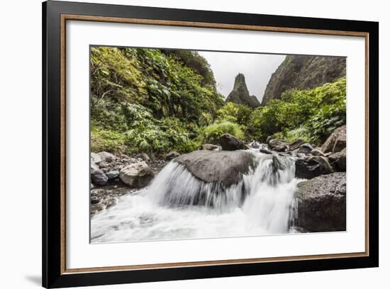 Waterfall in Iao Valley State Park, Maui, Hawaii, United States of America, Pacific-Michael Nolan-Framed Photographic Print