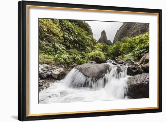 Waterfall in Iao Valley State Park, Maui, Hawaii, United States of America, Pacific-Michael Nolan-Framed Photographic Print