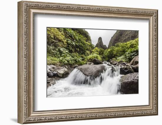 Waterfall in Iao Valley State Park, Maui, Hawaii, United States of America, Pacific-Michael Nolan-Framed Photographic Print