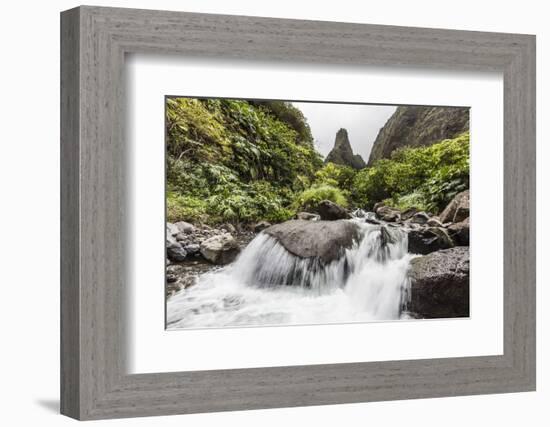 Waterfall in Iao Valley State Park, Maui, Hawaii, United States of America, Pacific-Michael Nolan-Framed Photographic Print