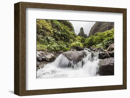 Waterfall in Iao Valley State Park, Maui, Hawaii, United States of America, Pacific-Michael Nolan-Framed Photographic Print