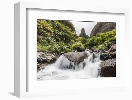 Waterfall in Iao Valley State Park, Maui, Hawaii, United States of America, Pacific-Michael Nolan-Framed Photographic Print
