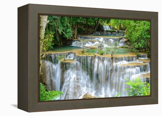 Waterfall in Kanchanaburi Province, Thailand-Pongphan Ruengchai-Framed Premier Image Canvas