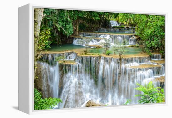 Waterfall in Kanchanaburi Province, Thailand-Pongphan Ruengchai-Framed Premier Image Canvas