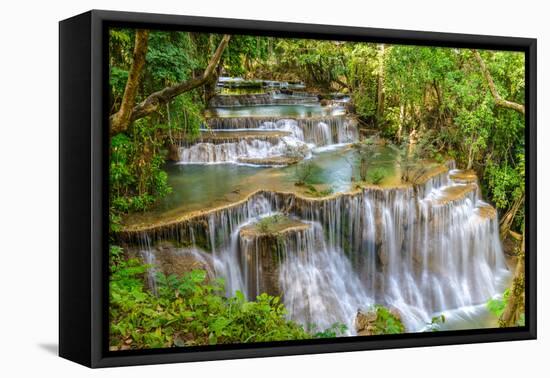 Waterfall in Kanchanaburi Province, Thailand-Pongphan Ruengchai-Framed Premier Image Canvas