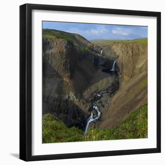 Waterfall in Putoransky State Nature Reserve, Putorana Plateau, Siberia, Russia-Sergey Gorshkov-Framed Photographic Print