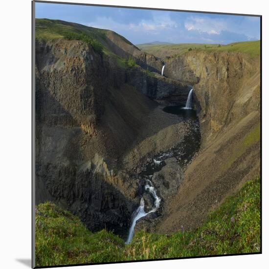 Waterfall in Putoransky State Nature Reserve, Putorana Plateau, Siberia, Russia-Sergey Gorshkov-Mounted Photographic Print
