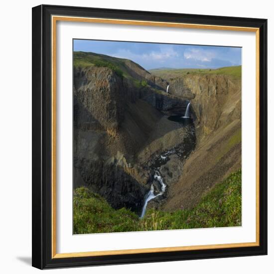 Waterfall in Putoransky State Nature Reserve, Putorana Plateau, Siberia, Russia-Sergey Gorshkov-Framed Photographic Print