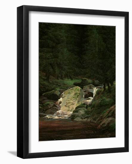 Waterfall in the Fir Wood, c.1828-Caspar David Friedrich-Framed Giclee Print