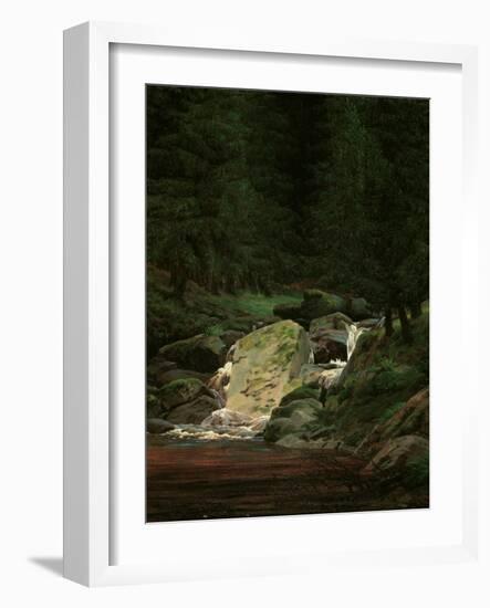 Waterfall in the Fir Wood, c.1828-Caspar David Friedrich-Framed Giclee Print