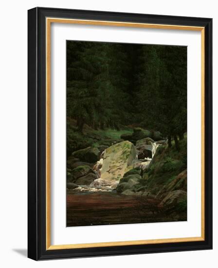 Waterfall in the Fir Wood, c.1828-Caspar David Friedrich-Framed Giclee Print