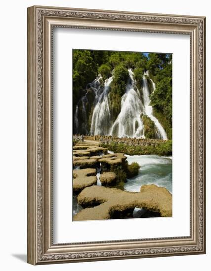 Waterfall in Xiaoqikong Rain Forest, Guizhou Province, China, Asia-Bruno Morandi-Framed Photographic Print