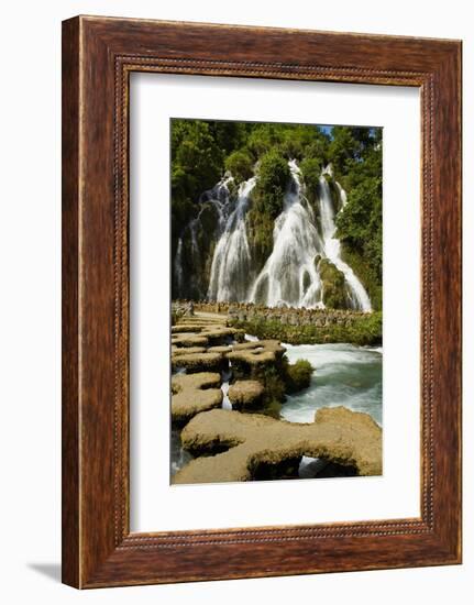 Waterfall in Xiaoqikong Rain Forest, Guizhou Province, China, Asia-Bruno Morandi-Framed Photographic Print