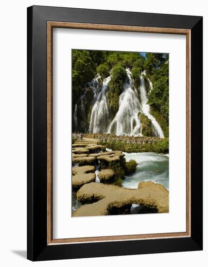 Waterfall in Xiaoqikong Rain Forest, Guizhou Province, China, Asia-Bruno Morandi-Framed Photographic Print
