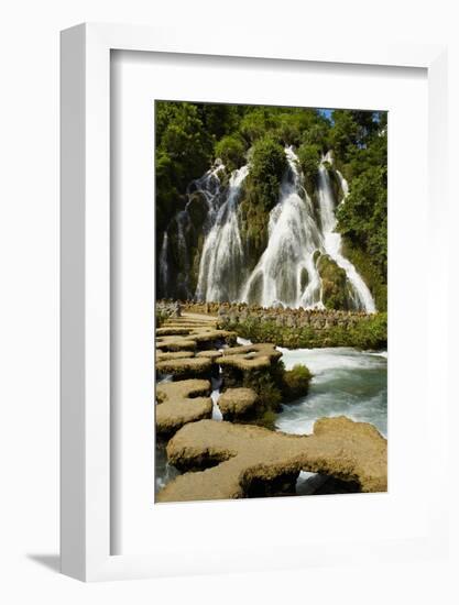 Waterfall in Xiaoqikong Rain Forest, Guizhou Province, China, Asia-Bruno Morandi-Framed Photographic Print