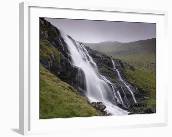 Waterfall, Laksa River Near Hellur, Eysturoy Island, Faroe Islands, Denmark, Europe-Patrick Dieudonne-Framed Photographic Print