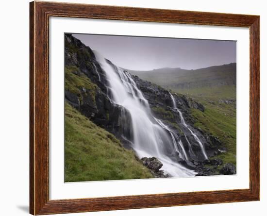 Waterfall, Laksa River Near Hellur, Eysturoy Island, Faroe Islands, Denmark, Europe-Patrick Dieudonne-Framed Photographic Print