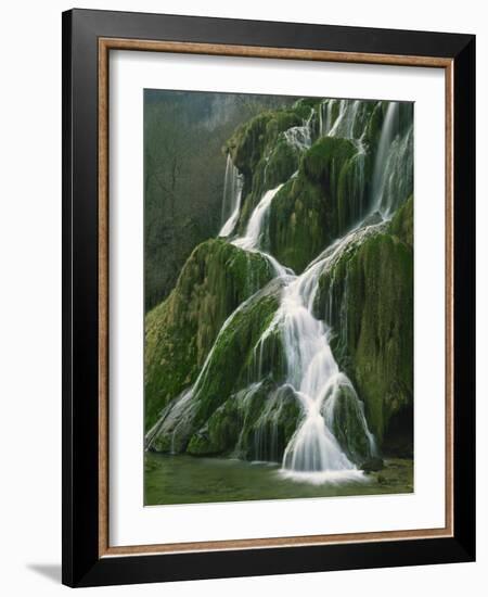 Waterfall Near Beaumes Les Messieurs in the Jura, Franche Comte, France, Europe-Michael Busselle-Framed Photographic Print