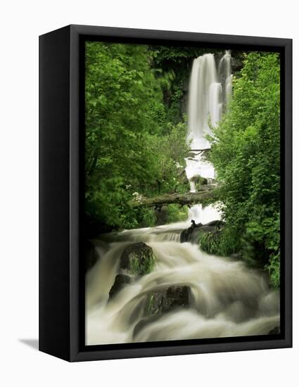 Waterfall Near Le Mont Dor, Auvergne, France-Michael Busselle-Framed Premier Image Canvas