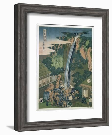 Waterfall of Roben, Oyama, Japan, 1827-Katsushika Hokusai-Framed Giclee Print