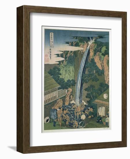 Waterfall of Roben, Oyama, Japan, 1827-Katsushika Hokusai-Framed Giclee Print