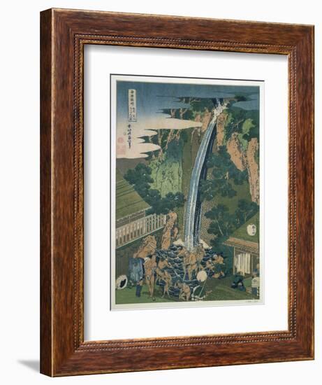 Waterfall of Roben, Oyama, Japan, 1827-Katsushika Hokusai-Framed Giclee Print