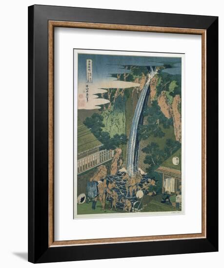 Waterfall of Roben, Oyama, Japan, 1827-Katsushika Hokusai-Framed Giclee Print