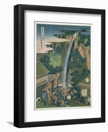 Waterfall of Roben, Oyama, Japan, 1827-Katsushika Hokusai-Framed Giclee Print