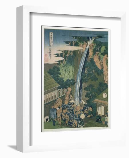 Waterfall of Roben, Oyama, Japan, 1827-Katsushika Hokusai-Framed Giclee Print