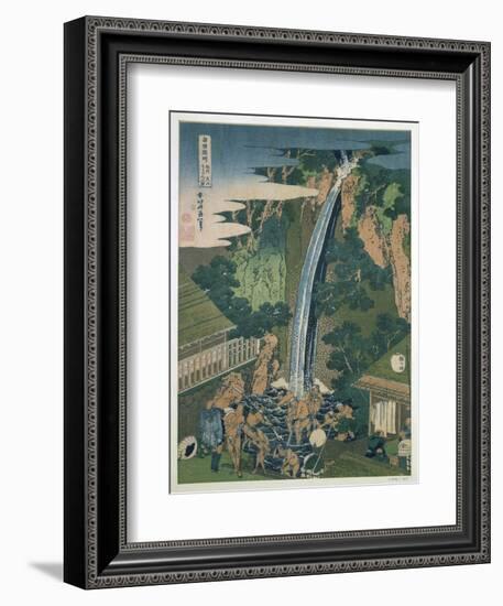 Waterfall of Roben, Oyama, Japan, 1827-Katsushika Hokusai-Framed Giclee Print