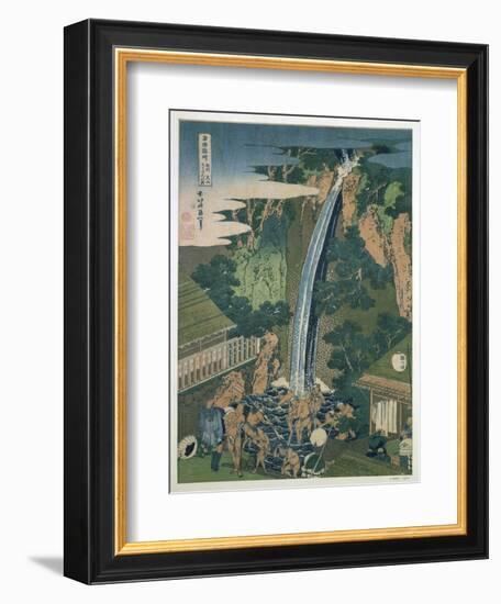 Waterfall of Roben, Oyama, Japan, 1827-Katsushika Hokusai-Framed Giclee Print