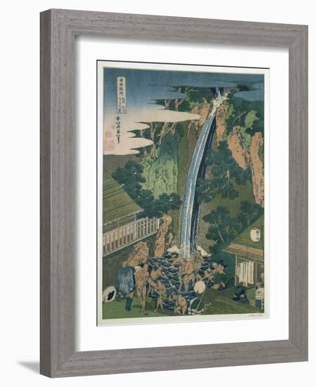 Waterfall of Roben, Oyama, Japan, 1827-Katsushika Hokusai-Framed Giclee Print