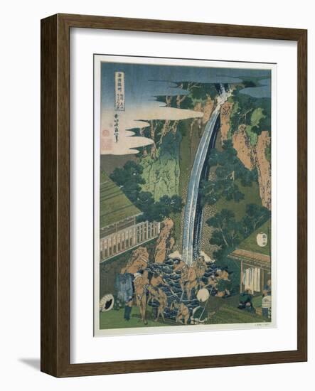 Waterfall of Roben, Oyama, Japan, 1827-Katsushika Hokusai-Framed Giclee Print