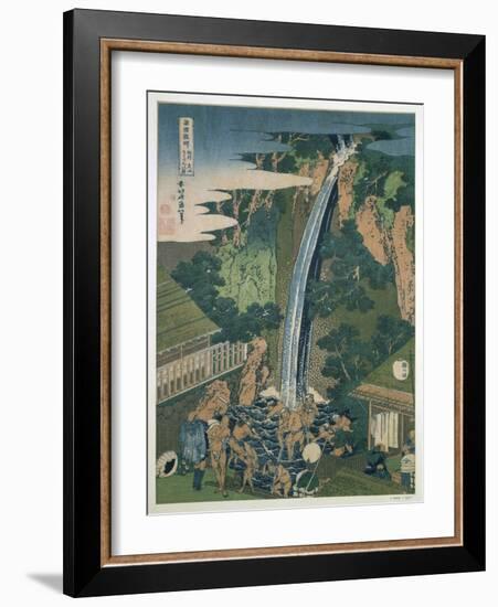 Waterfall of Roben, Oyama, Japan, 1827-Katsushika Hokusai-Framed Giclee Print