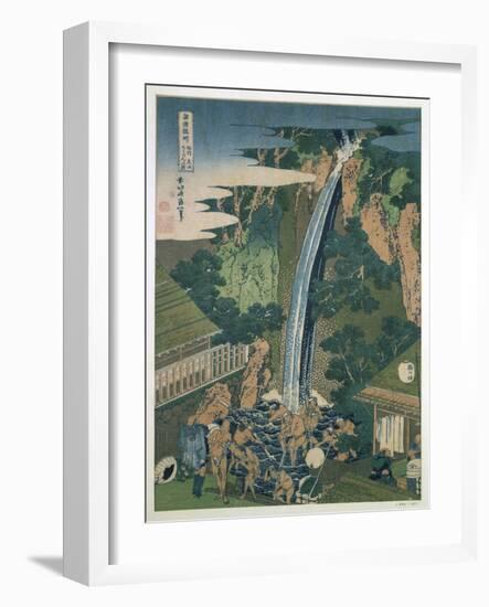 Waterfall of Roben, Oyama, Japan, 1827-Katsushika Hokusai-Framed Giclee Print